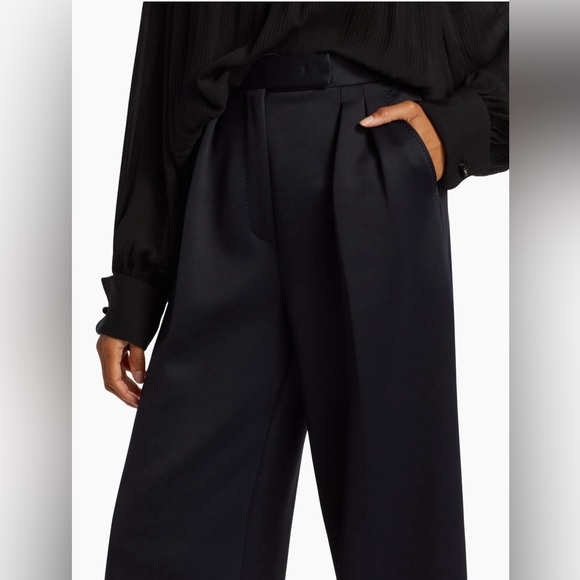 MaxMara Zinnia Pleated Jersey Wide Leg Pants - Picture 3 of 10
